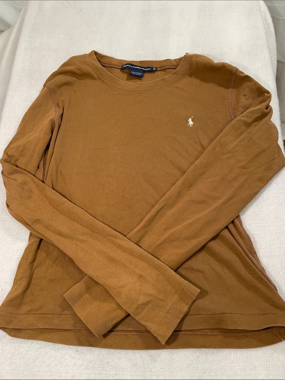 Ralph Lauren Long-Sleeve Crewneck Tee - Cognac